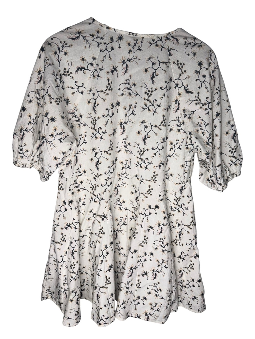 Universal Thread Cream Floral Dress Puff Sleeve Cottagecore Size S - Picture 3 of 6